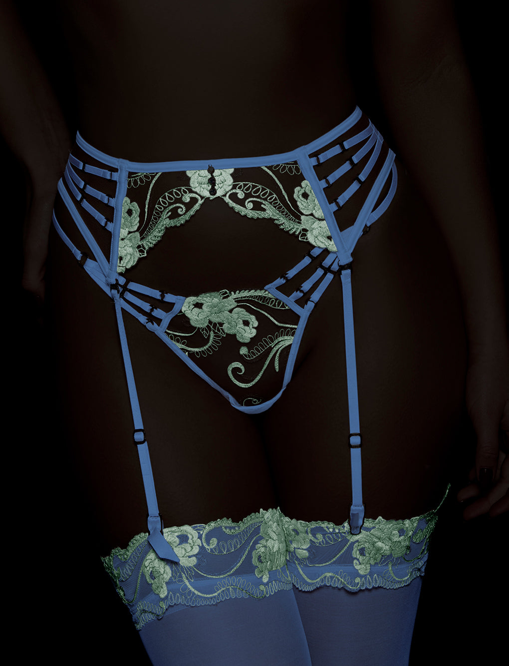 Glow-In-The-Dark Suspender Stockings