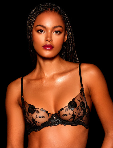 Whitney Black Bra & Bottoms Lingerie Set